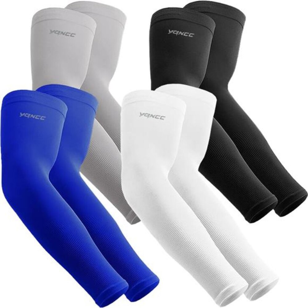 4 Pairs Arm Sleeves for Men Women, UPF 50 Cooling UV Sun Protection